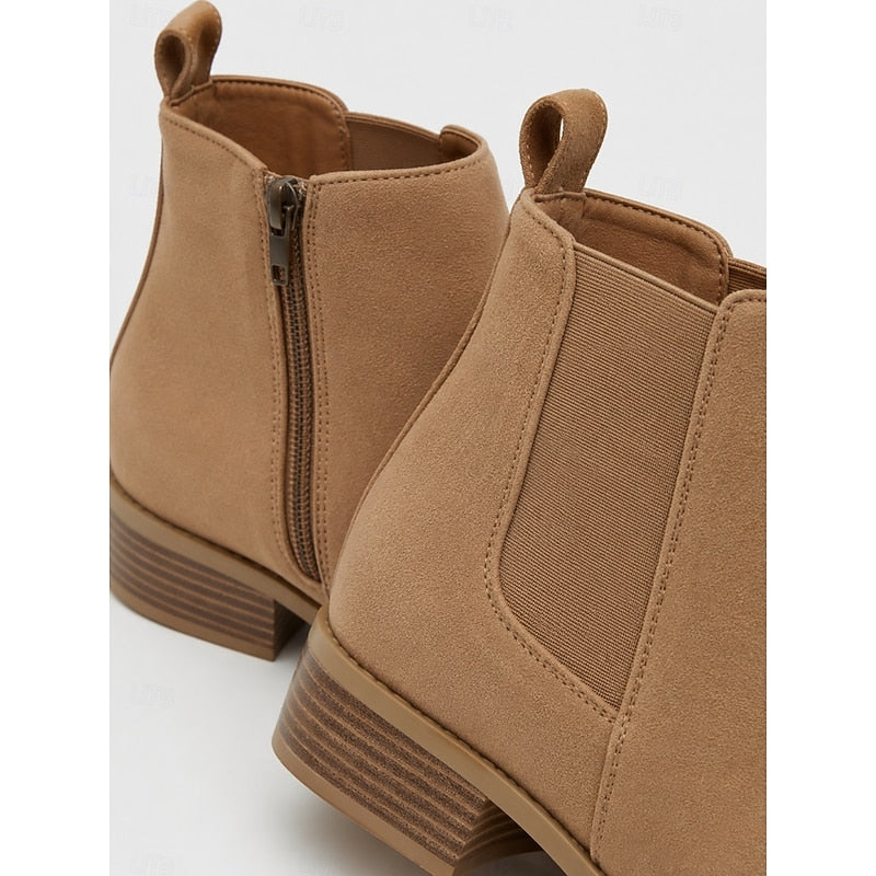 Pointed-Toe Block Heel Ankle Boots