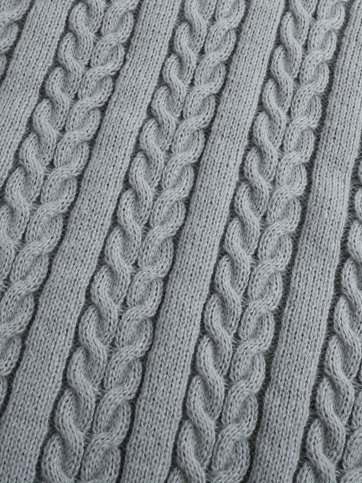 Cable-Knit V-Neck Sweater Vest