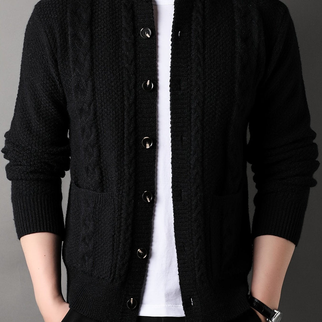 Textured Button-Front Cardigan