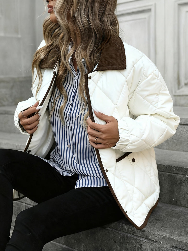 Diamond-Quilted Padded Jacket