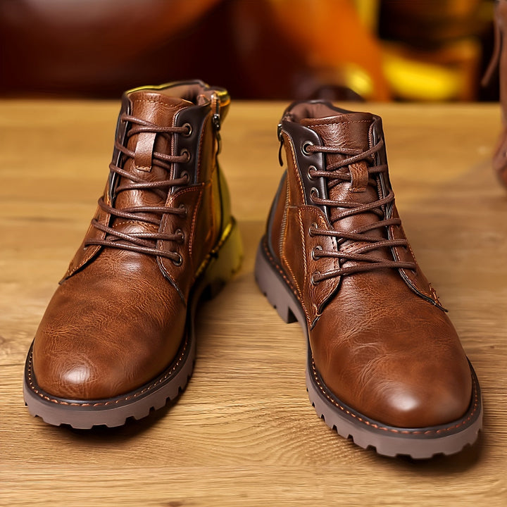 Rugged Lace-Up Ankle Boots