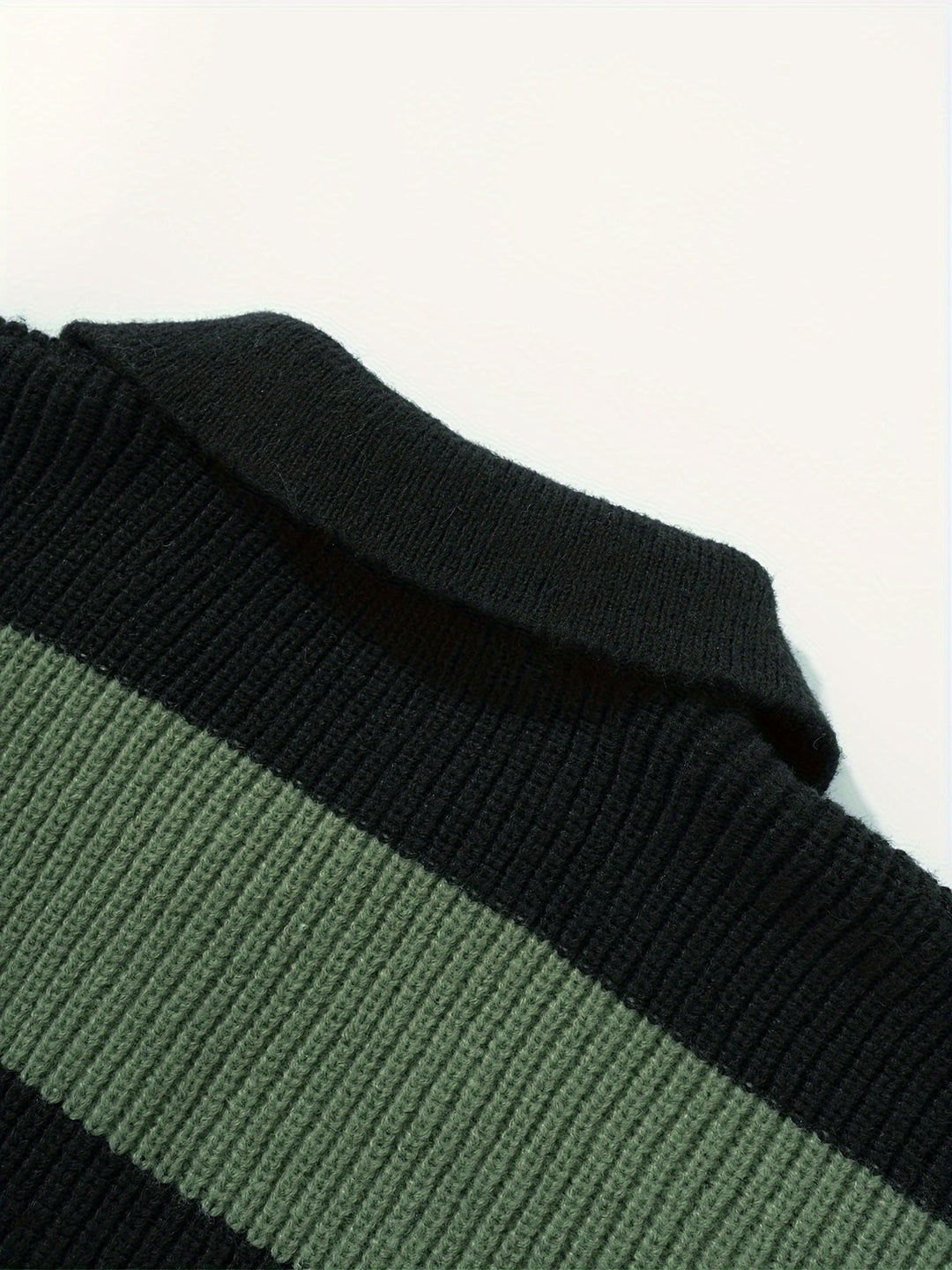 Color-Blocked Button-Neck Sweater