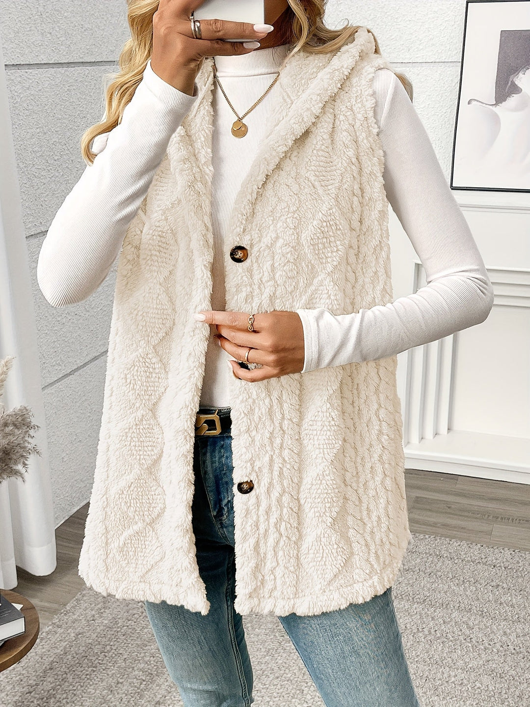 Cozy Hooded Sleeveless Vest