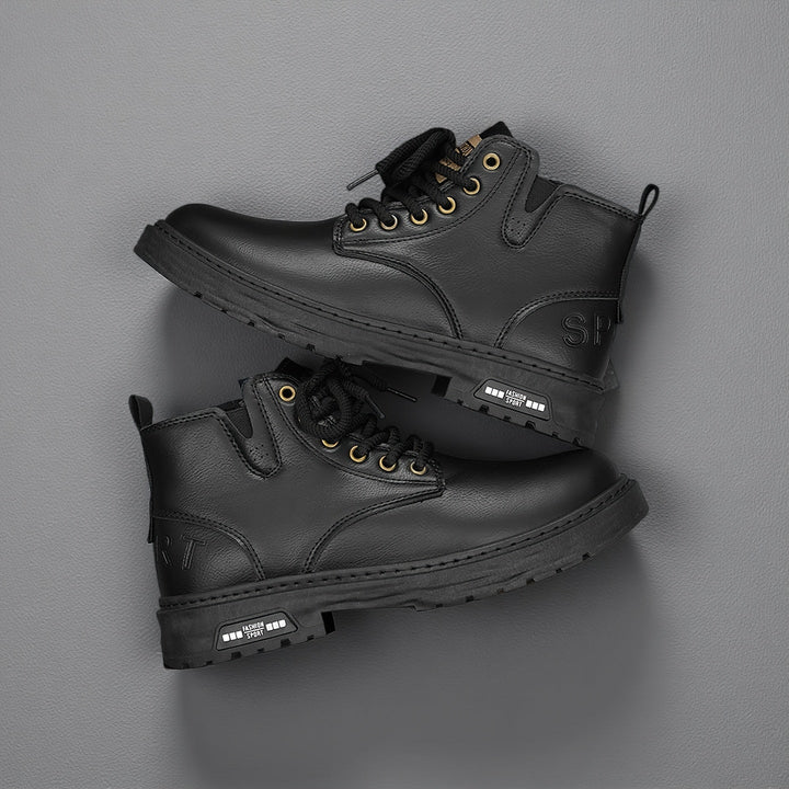 Rugged Lace-Up Ankle Boots