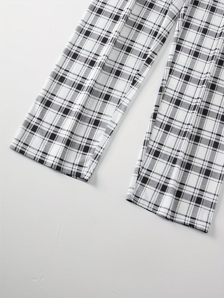 Relaxed Checkered Two-Piece Set
