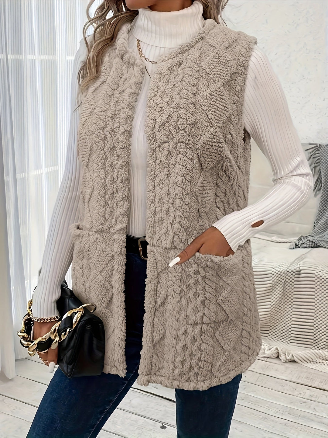 Cozy Textured Sleeveless Vest
