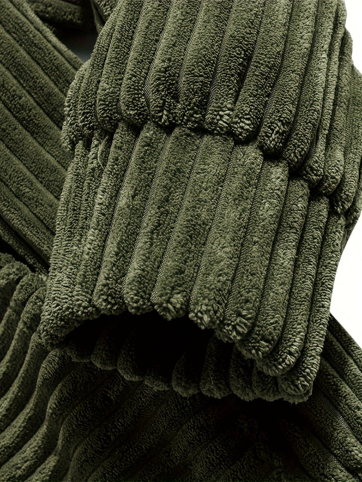 Ribbed Pullover Hoodie