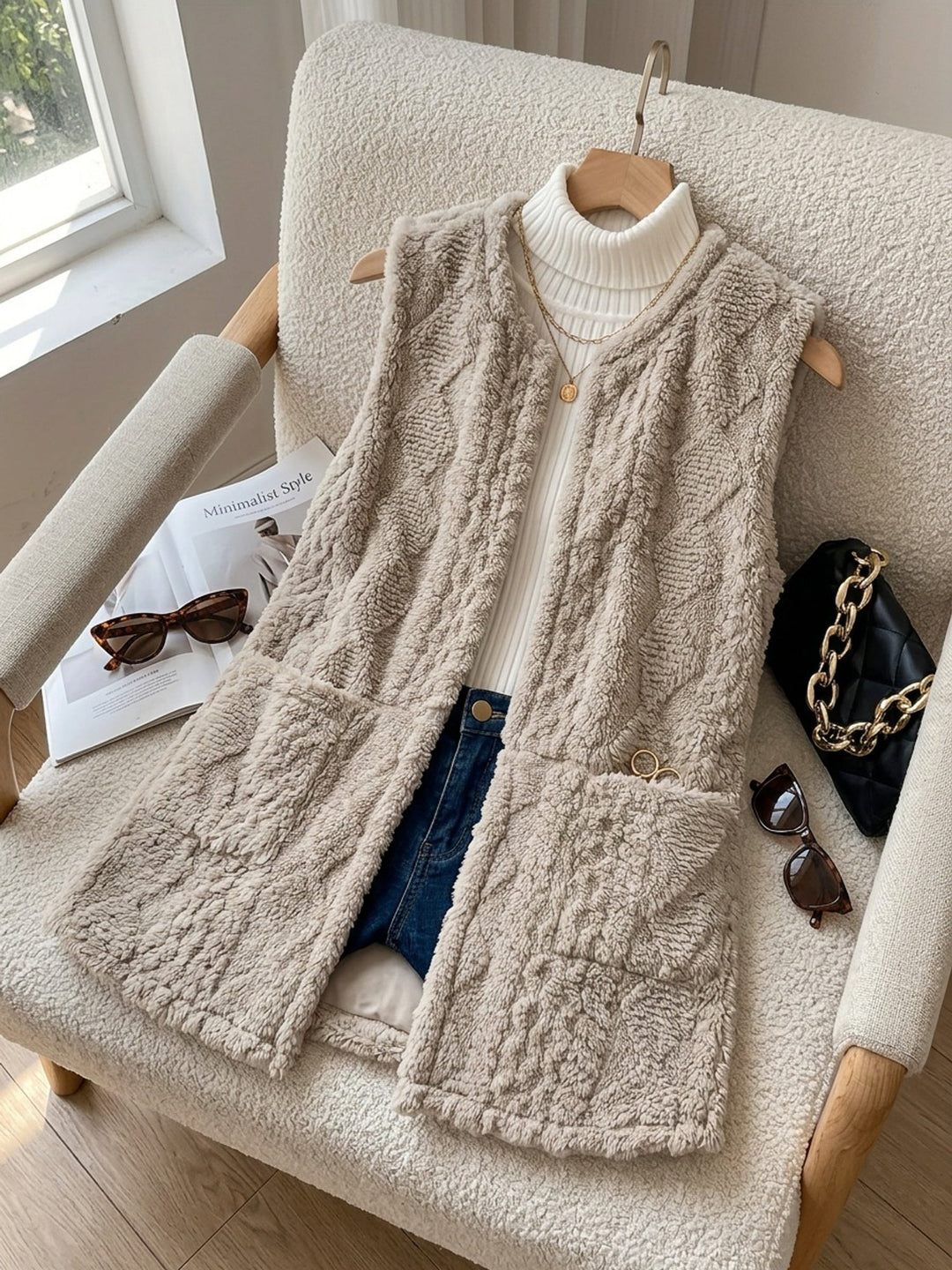 Cozy Textured Sleeveless Vest