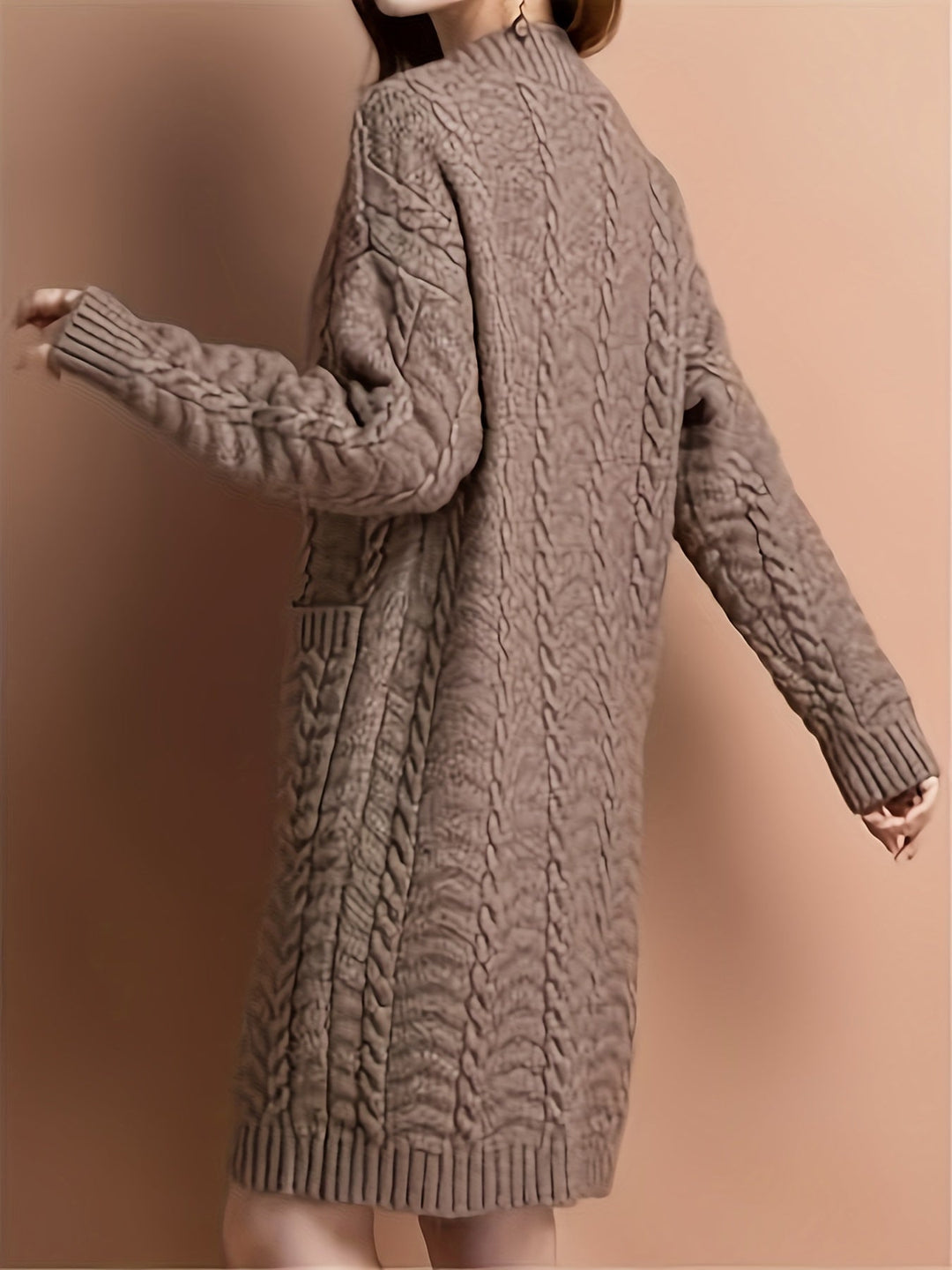 Cable-Knit Longline Cardigan