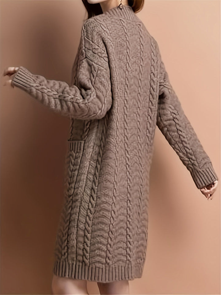 Cable-Knit Longline Cardigan