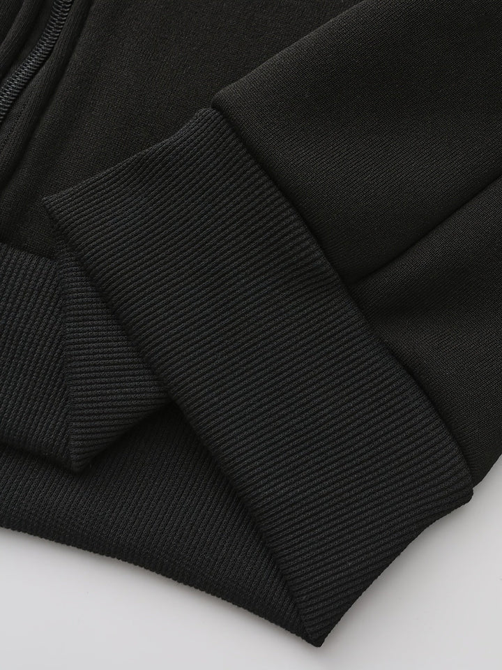 Color Block Zip-Up Hoodie