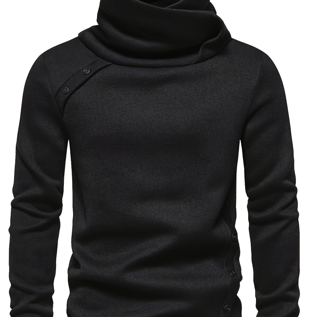 Slouchy Collar Button-Up Sweater