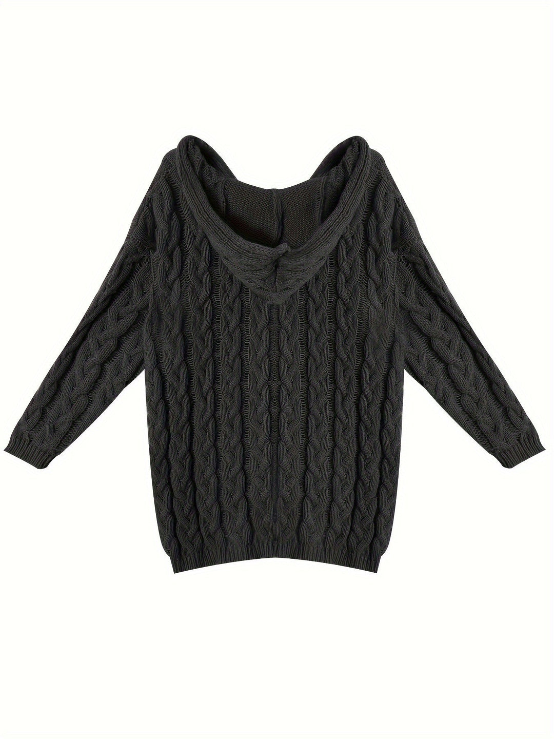Relaxed Cable-Knit V-Neck Sweater