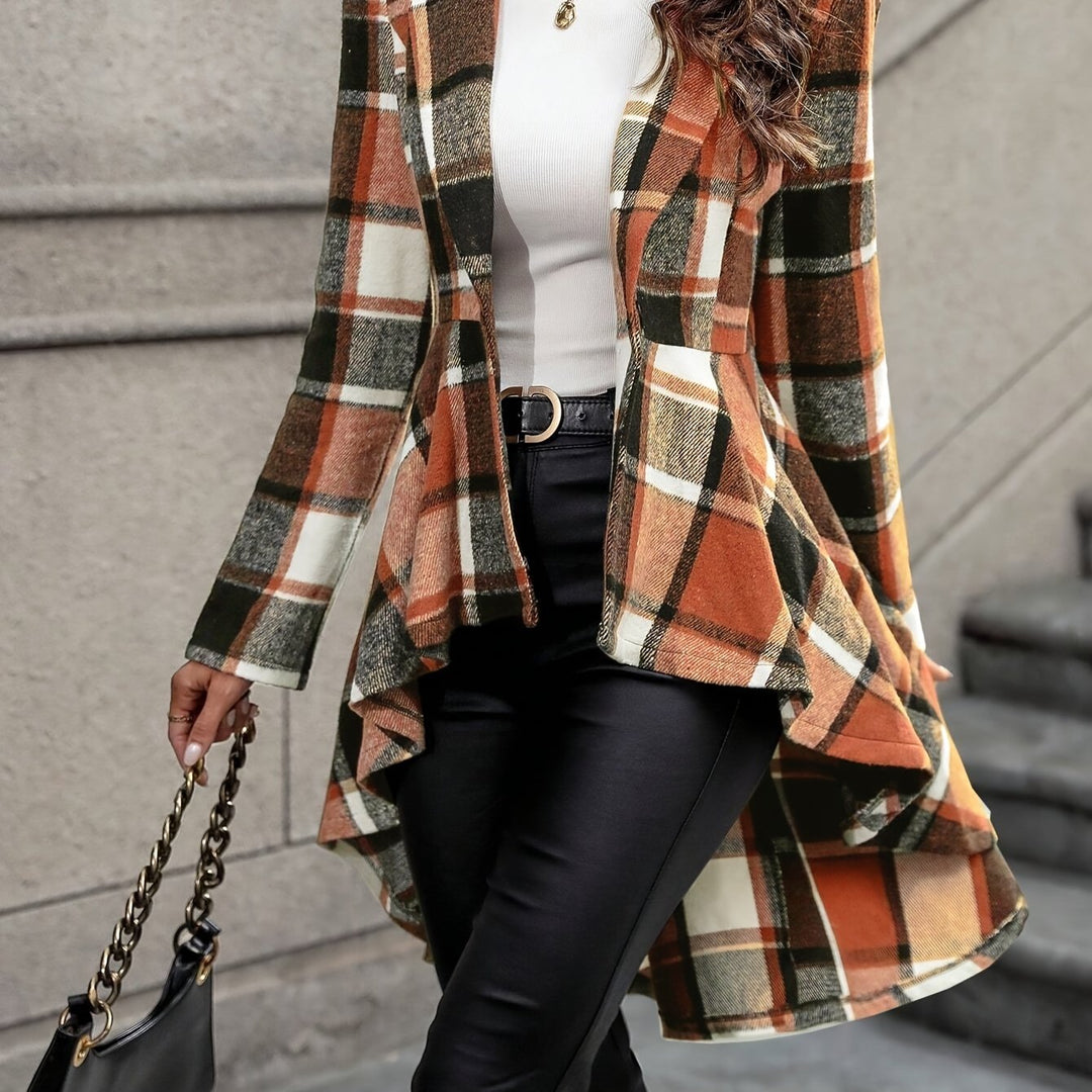 Draped Plaid Jacket