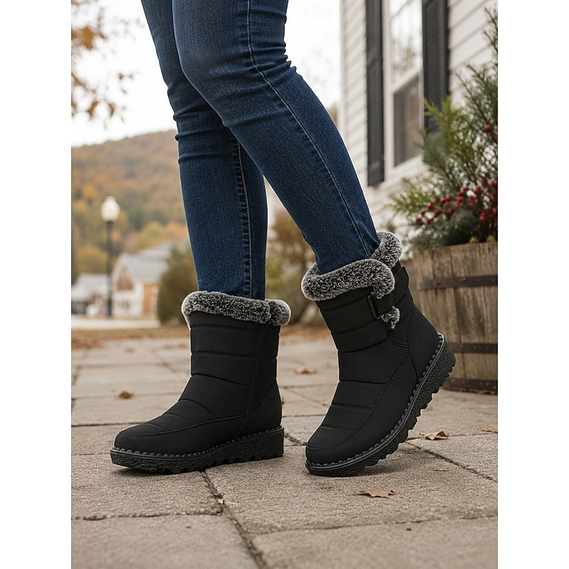 Cozy Fur-Trimmed Winter Snow Boots