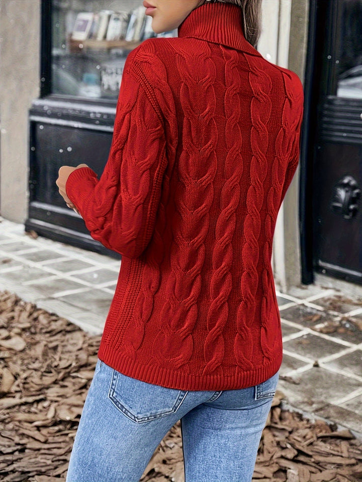 Cozy Cable-Knit Turtleneck Sweater