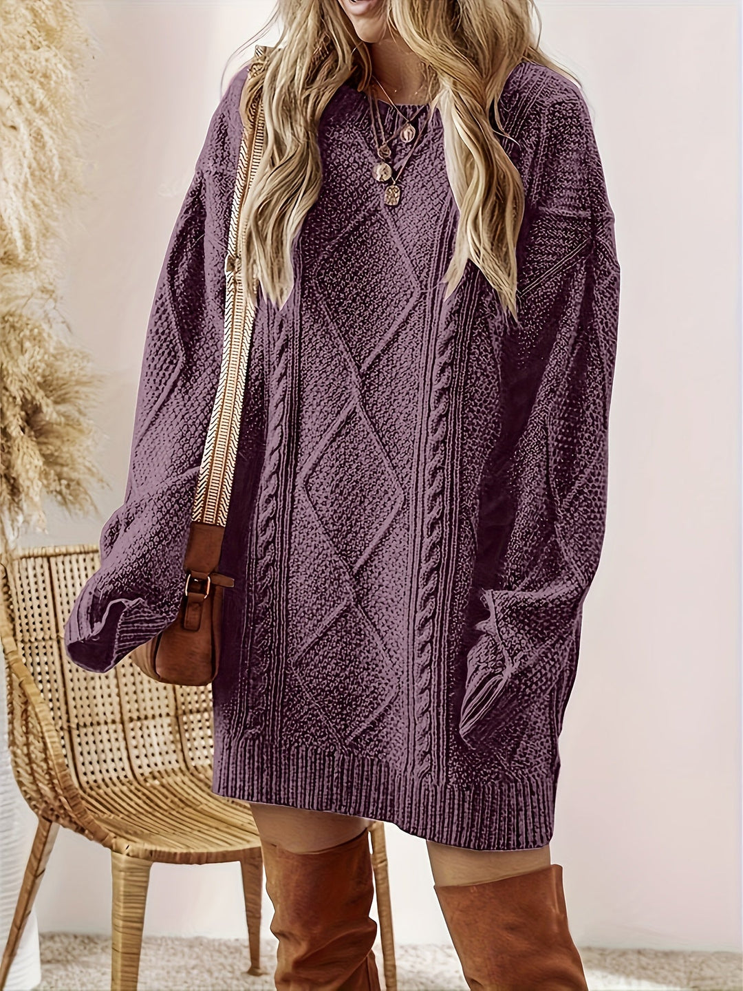 Cable-Knit Sweater Dress