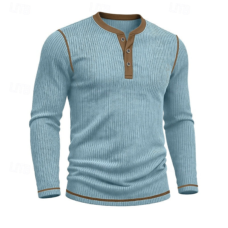 Ribbed Henley Shirt
