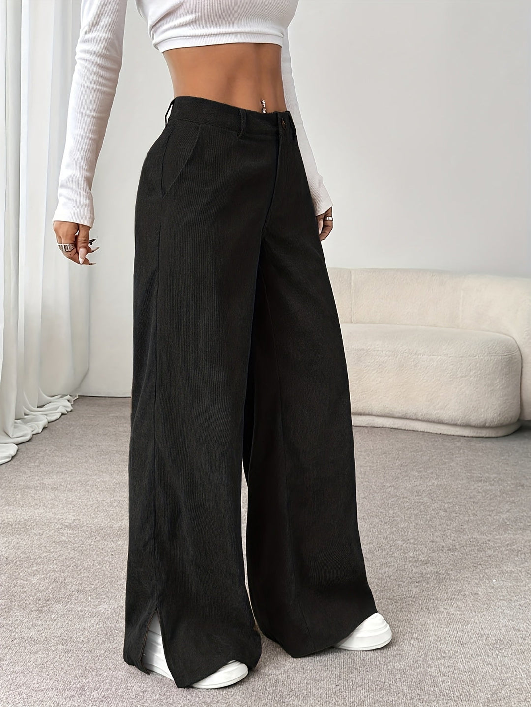 Straight-Leg Tailored Pants