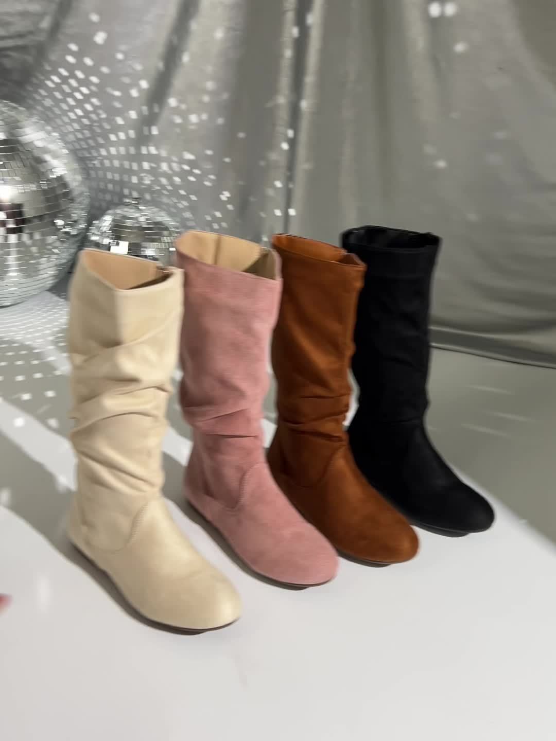 Slouched Mid-Calf Boots