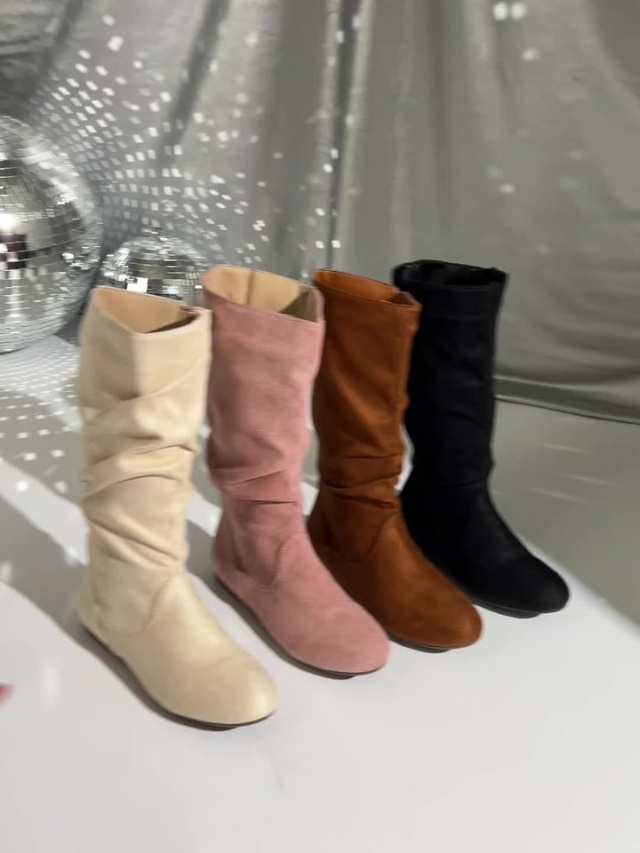 Slouched Mid-Calf Boots