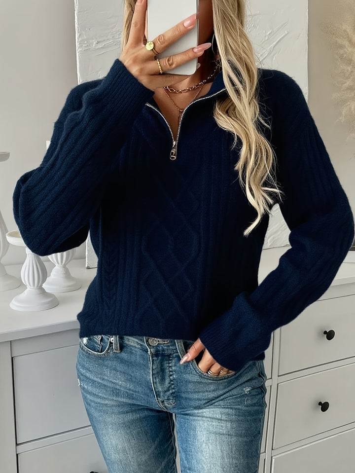 Textured Half-Zip Sweater