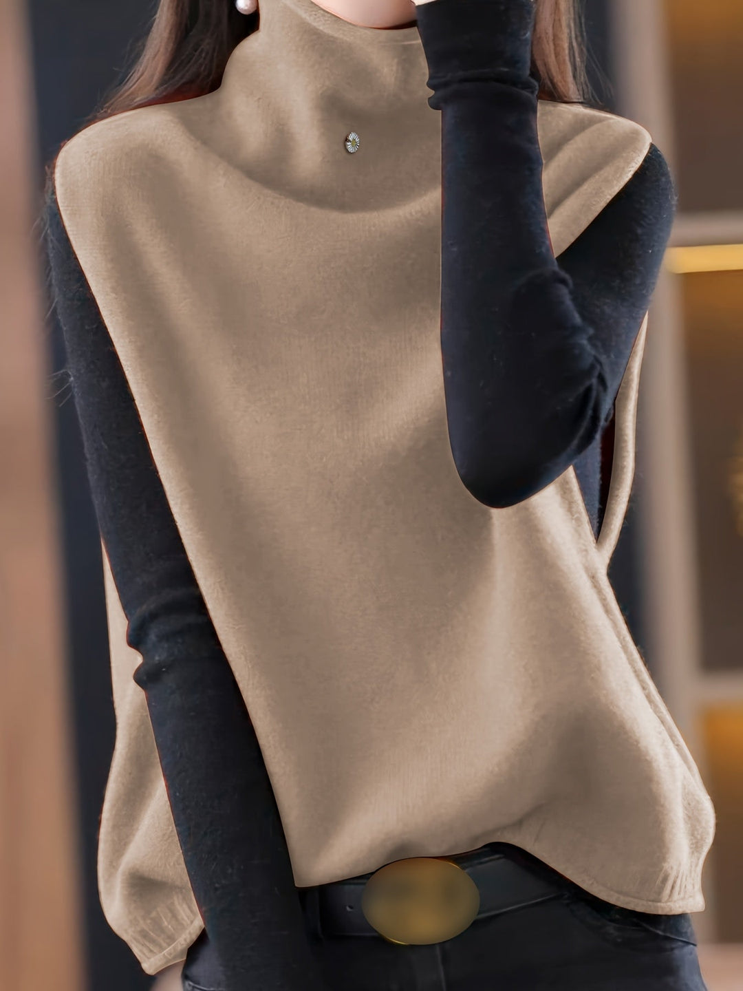 Refined High-Neck Vest