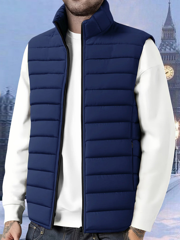 Quilted Stand-Collar Vest