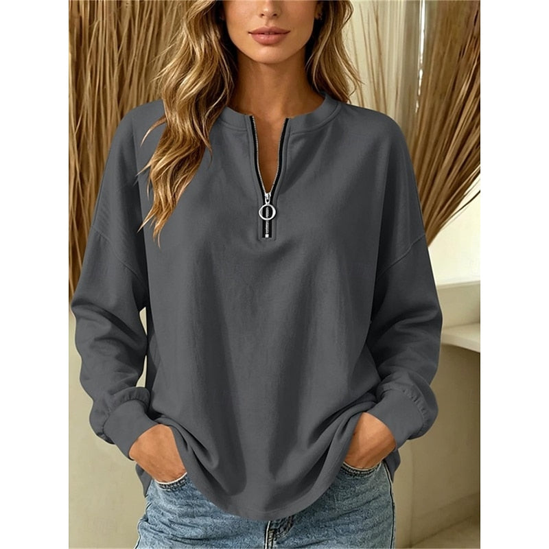 Relaxed Quarter-Zip Top