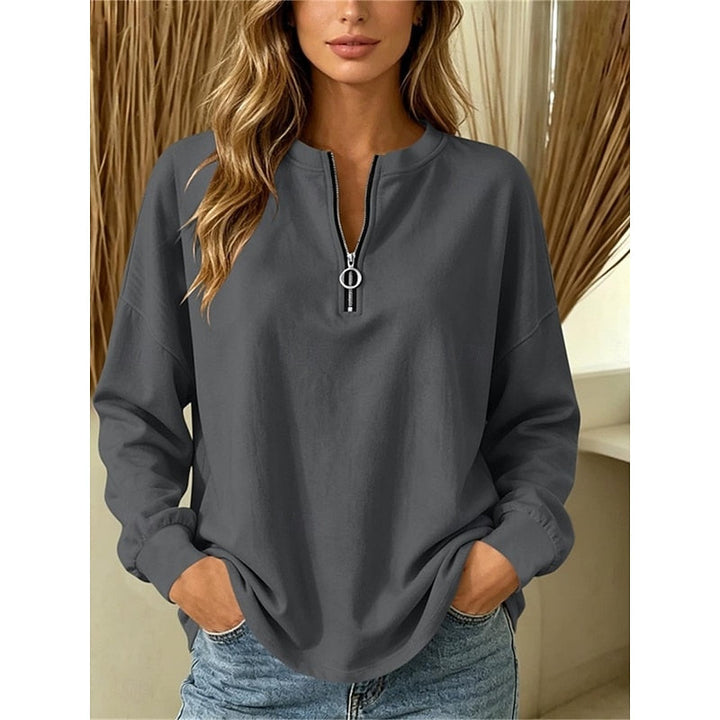 Relaxed Quarter-Zip Top
