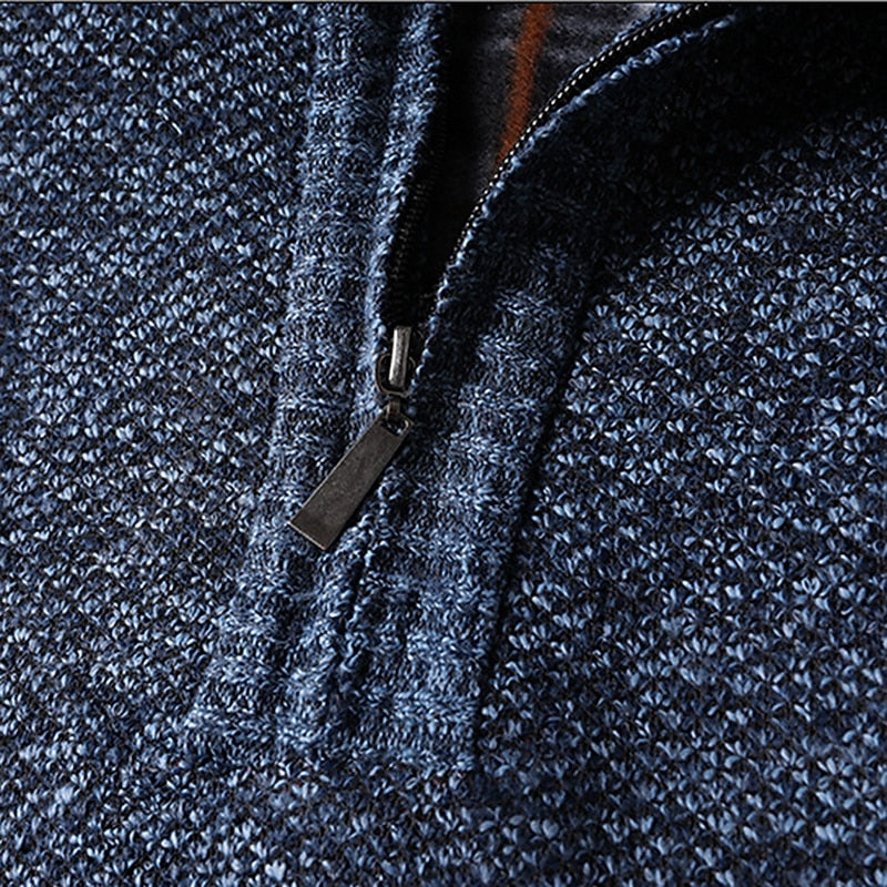 Quarter-Zip Stand Collar Sweater