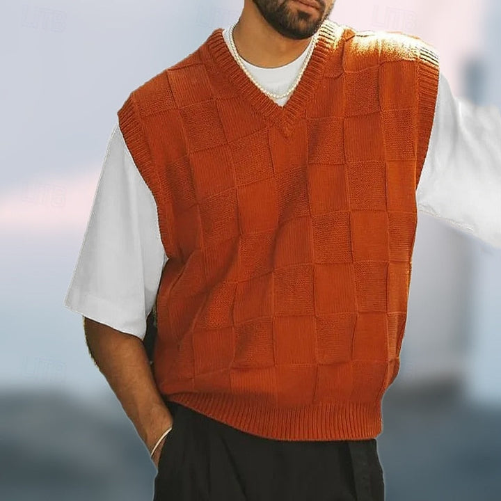 Textured V-Neck Sweater Vest