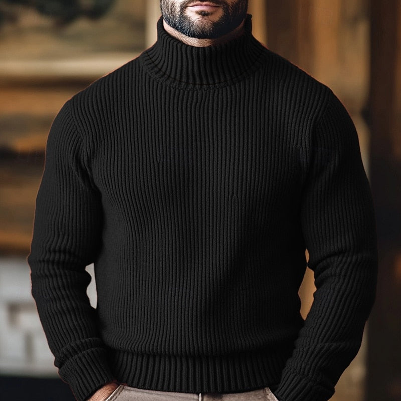 Ribbed Turtleneck Sweater
