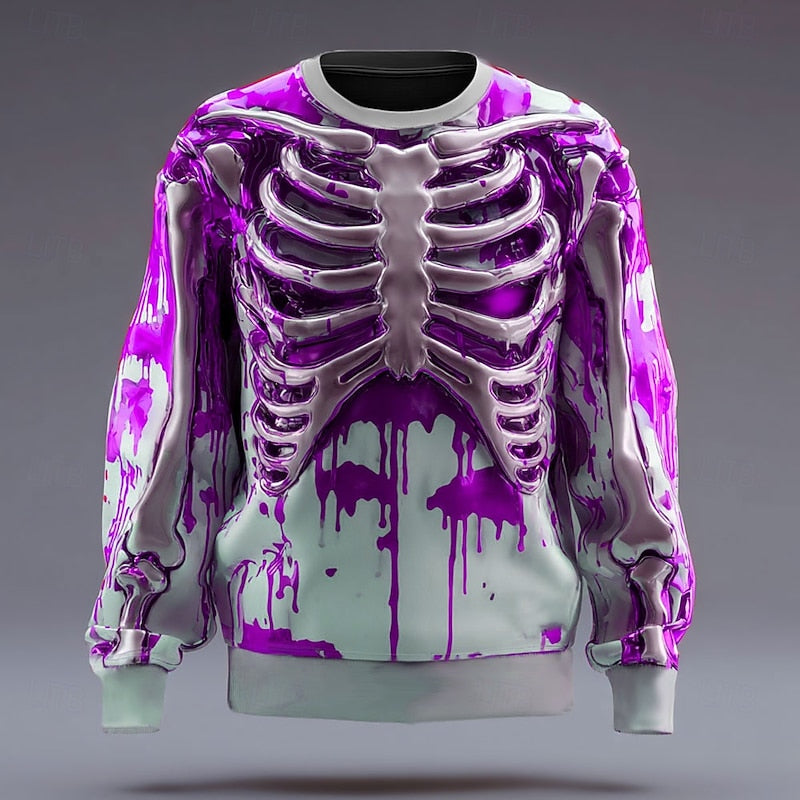 Halloween Skeleton Crew Neck Sweatshirt