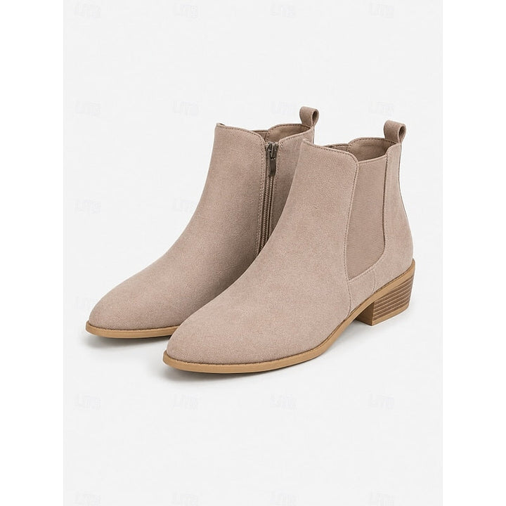 Pointed-Toe Block Heel Ankle Boots