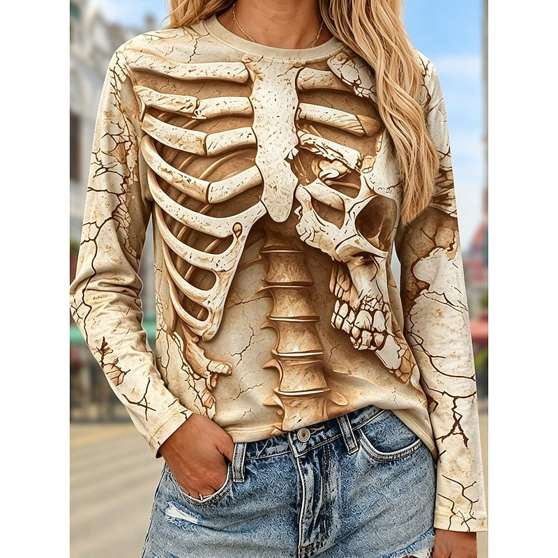 Halloween Skeleton Long Sleeve Top