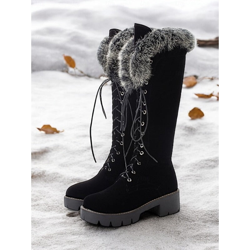 Aurelia Lace-Up Knee-High Winter Boots