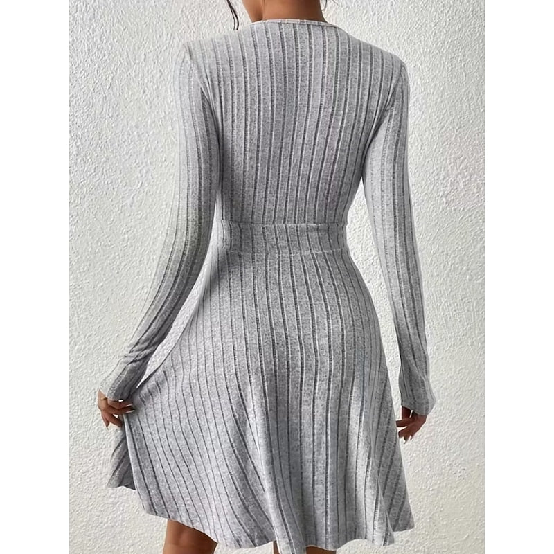 Wrap-Neck A-Line Dress
