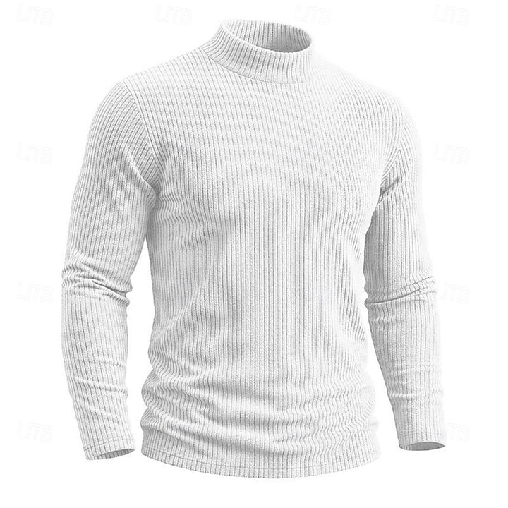 Ribbed Mock-Neck Top
