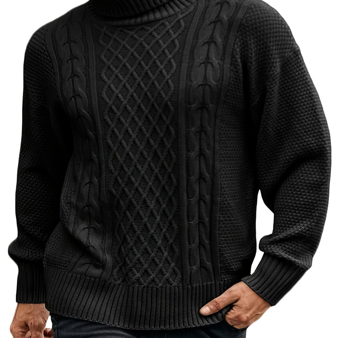 Classic Cable-Knit Turtleneck Sweater