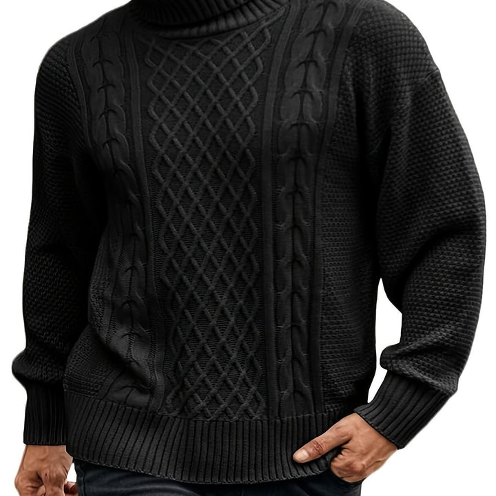 Classic Cable-Knit Turtleneck Sweater