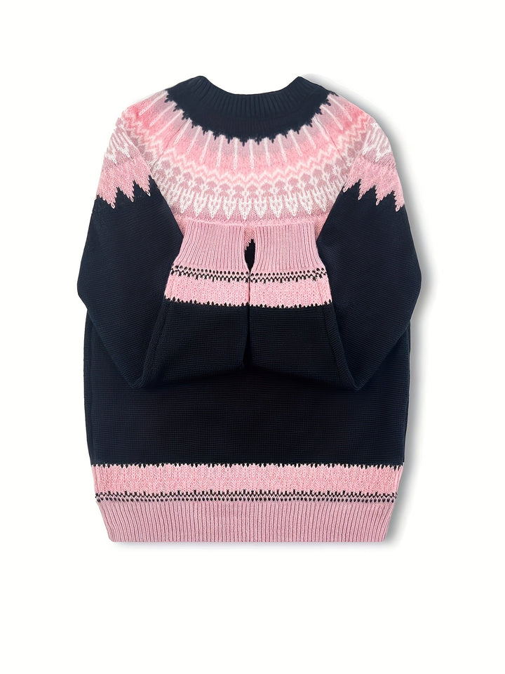 Chunky Jacquard Round Neck Sweater