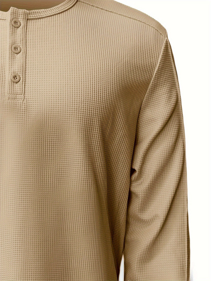 Textured Long-Sleeve Henley