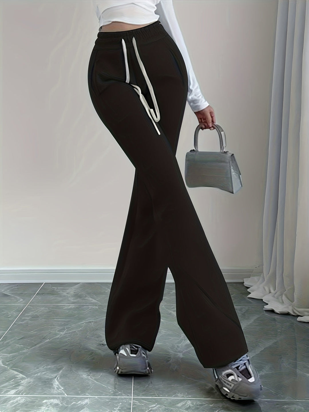 High-Waist Flared Lounge Pants