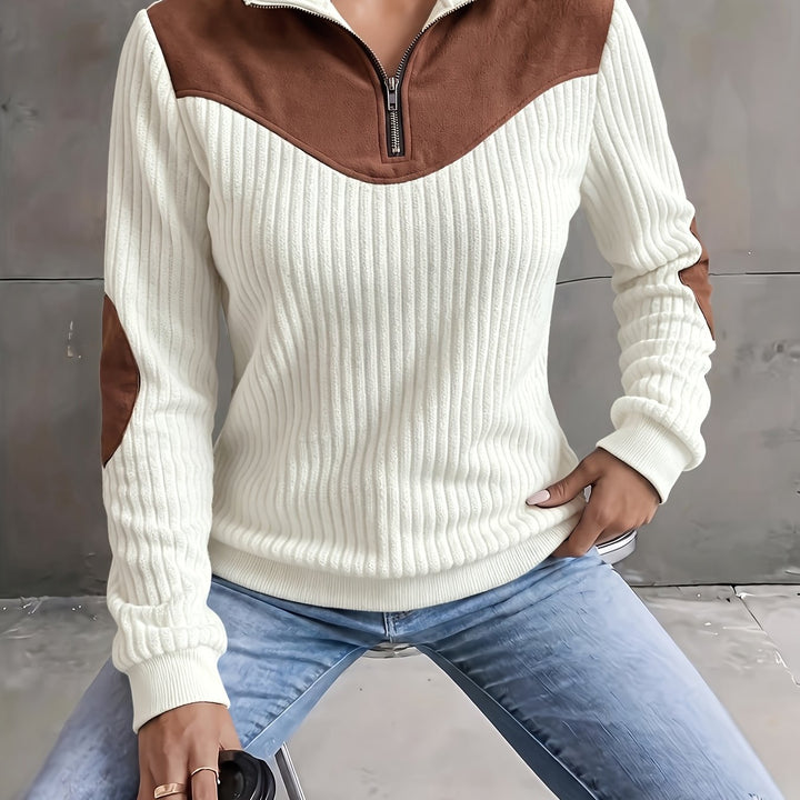 Ribbed Quarter-Zip Sweater