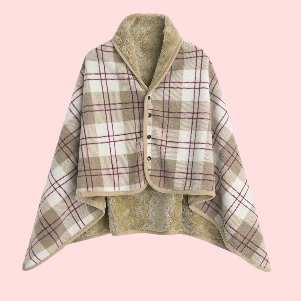 Buttoned Wrap Shawl