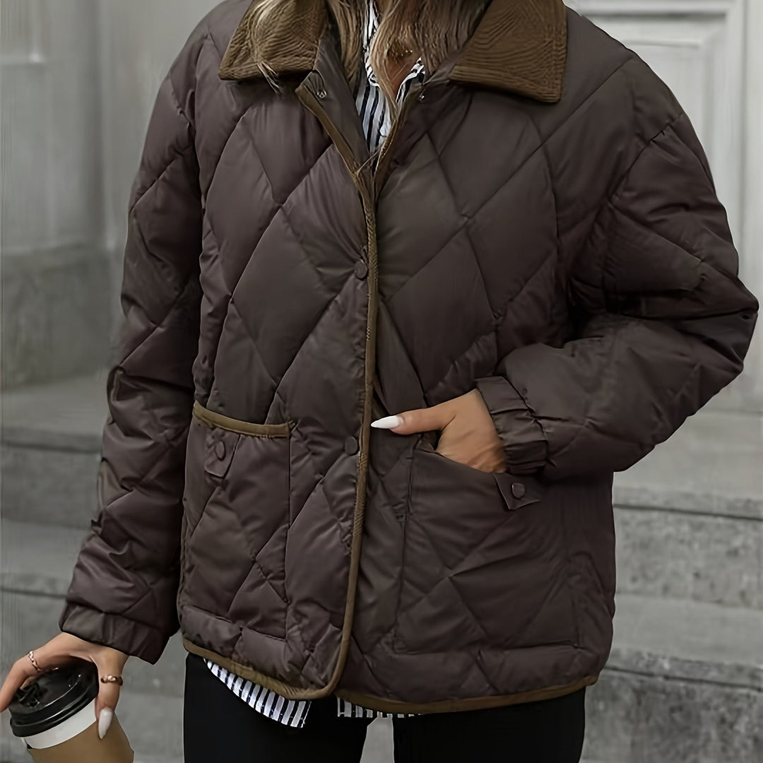 Diamond-Quilted Padded Jacket