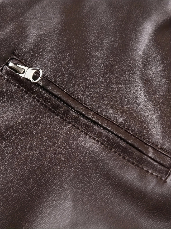 Stand-Collar Moto Jacket