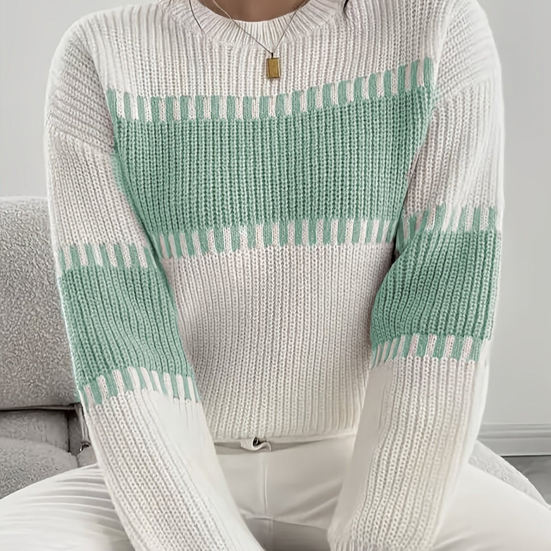 Colour-Block Striped Sweater
