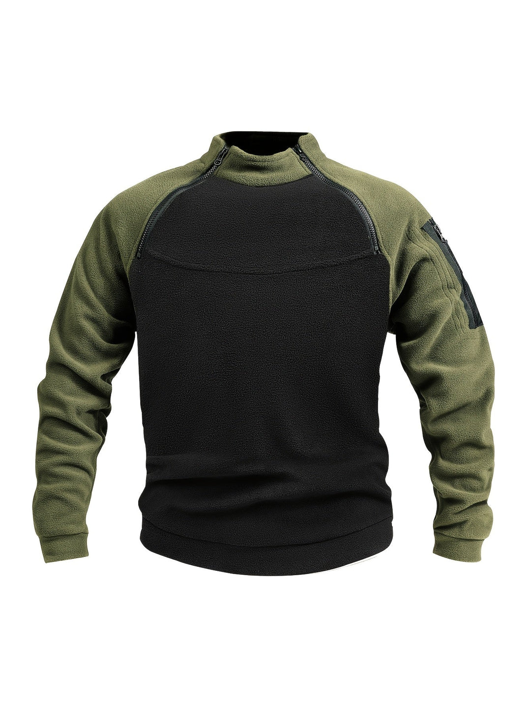 Zip-Detail Mock-Neck Sweater